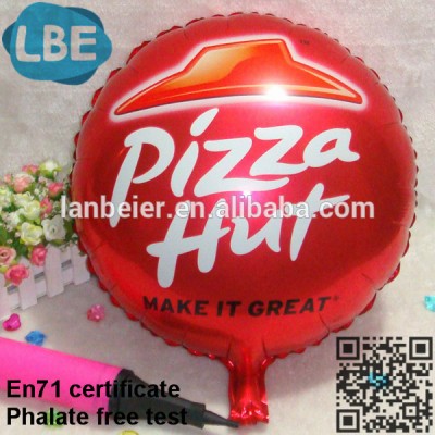 18 inch hot sale new design custom advertising pizza balloon