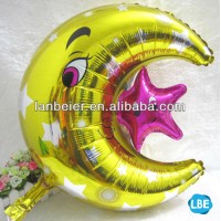 Foil customized moon star shaped crown foil balloon