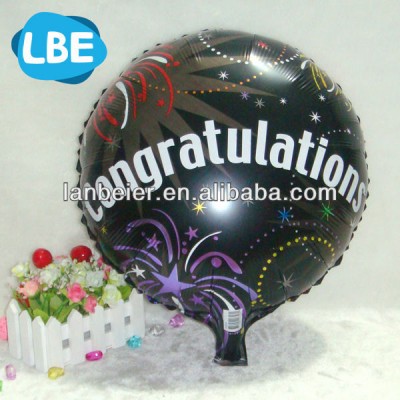 18 inch black foil congratulation balloon